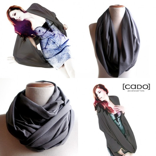 DZIANINOWY KOMIN TUBA SZAL - gray CADOaccessories