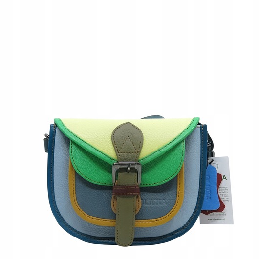 torby na ramię Torebka damska listonoszka skórzana regulowany pasek kolorowa OLIVKA
