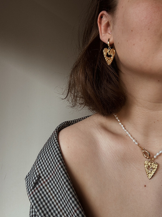 złote naszyjniki Naszyjnik z pereł naturalnych Serce