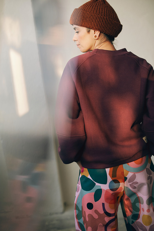 bluza bez kaptura damska Bordowa Bluza bez kaptura