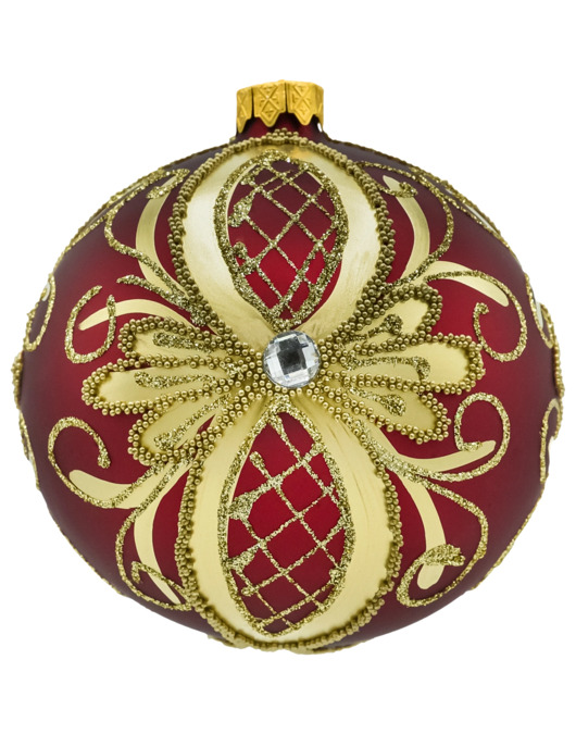 bombki Bombka ekskluzywna czerwono-złota ze stojakiem