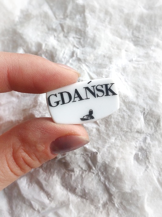 broszka Gdańsk biżuteria z talerzy