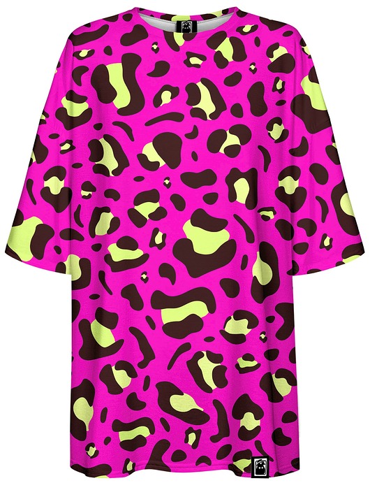 DR.CROW T-shirt Damski Oversize Panterka Pink