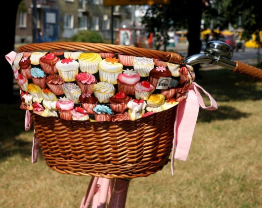 kosz rowerowy z podszewką w muffiny2 bajki jak z bajki