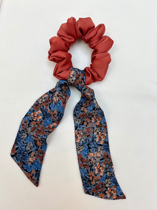 gumki do włosów Scrunchie Orange z odwiązywaną szarfą