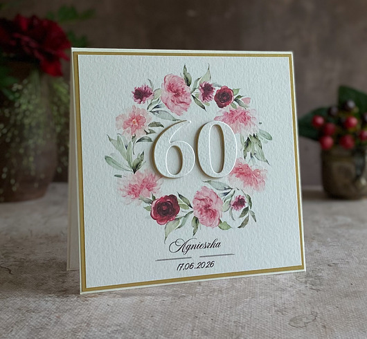 kartki scrapbooking Personalizowana kartka na 60. urodziny, BH 21