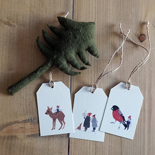 kartki okolicznościowe - wydruki Zestaw 3 świątecznych zawieszek do prezentów