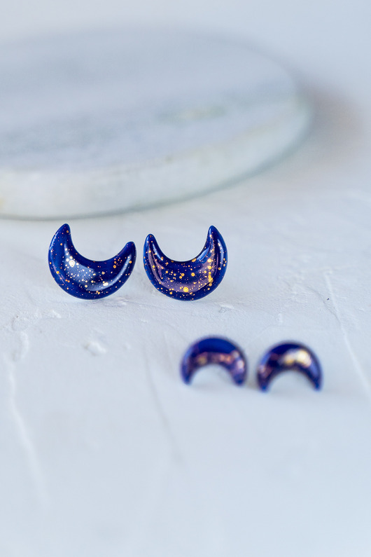 kolczyki ceramiczne Kolczyki porcelanowe MOON