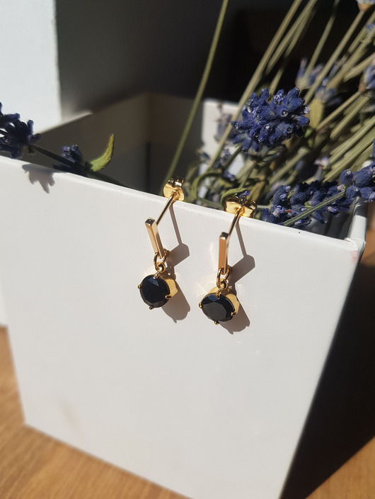 kolczyki pozłacane Kolczyki pozłacane Black Dots