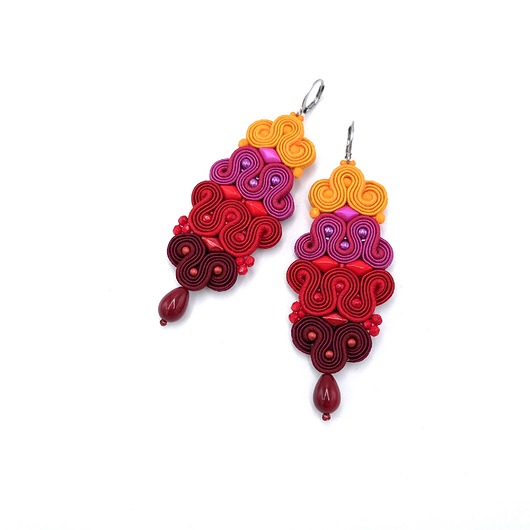 kolczyki soutache Kolczyki sutasz ombre kolorowe barwne energetyczne wiosenne Marengo