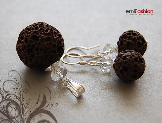 kryształ Swarovski i Lawa wulkaniczna MAREMI Jewelry