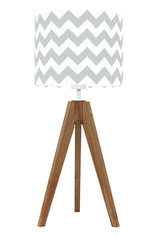 Lampa na stolik dębowa chevron szary youngDECO