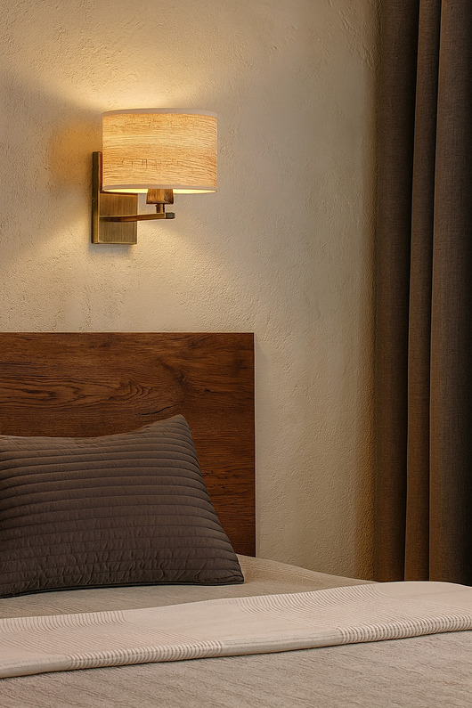 kinkiety Rustykalny kinkiet ścienny do czytania w sypialni ELVORA ECO