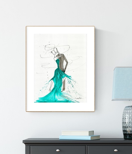grafika 30 x 40 cm wykonana ręcznie, abstrakcja Krystyna Siwek Art