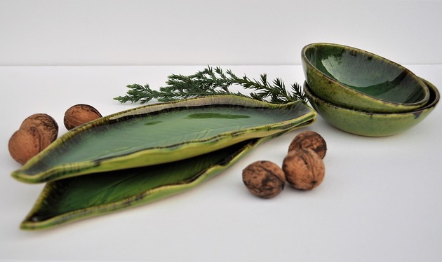 Zestaw ceramiczny dla dwojga talerzyk miseczka Ceramika Tyka