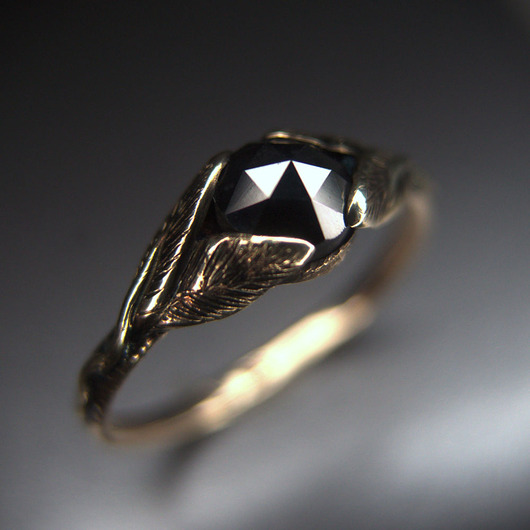 pierścionki zaręczynowe BLACK FOREST pierścionek z czarnym diamentem