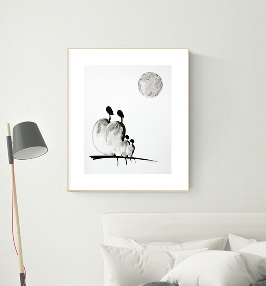 grafika 40 x 50 cm wykonana ręcznie, abstrakcja Krystyna Siwek Art