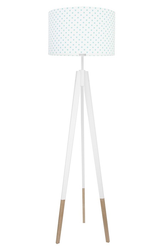 Lampa podłogowa w skarpetkach Grochy turkus youngDECO