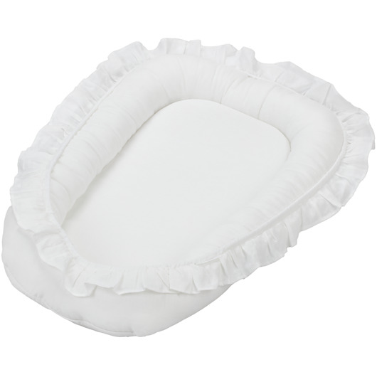 Lniane gniazdko niemowlęce z falbanką białe Cotton & Sweets