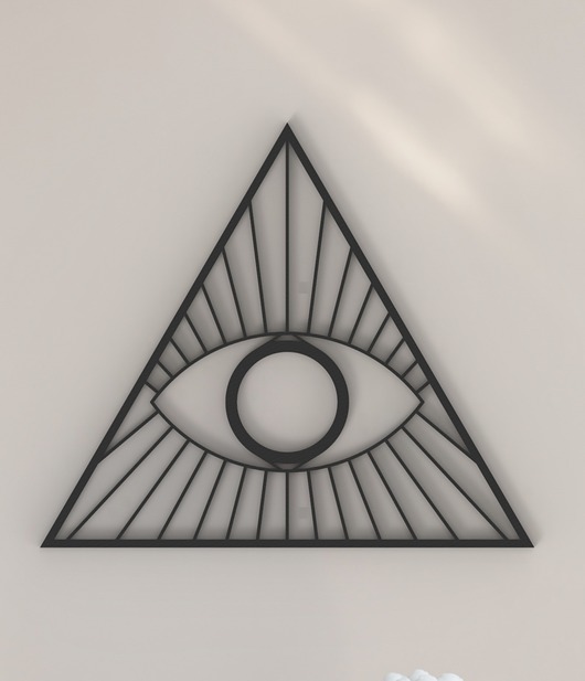 Ozdoby na ścianę Evil eye - Boho Oko w Trójkącie - boho dekoracja na ścianę