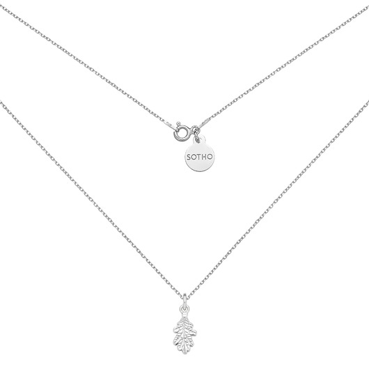 srebrne naszyjniki Srebrny naszyjnik z liściem