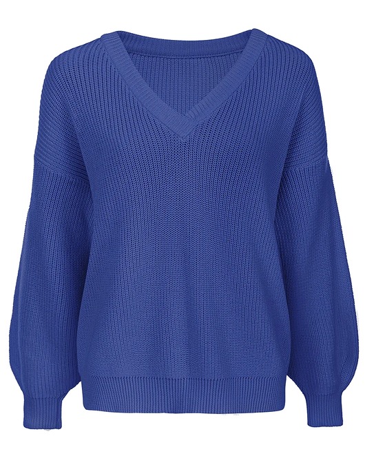 swetry damskie  Smoke indygo sweter calm organic premium v neck