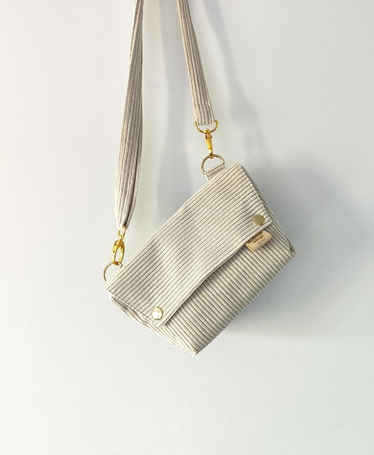 torby na ramię Mini Torebka L E A Sand - mała torebka sztruksowa