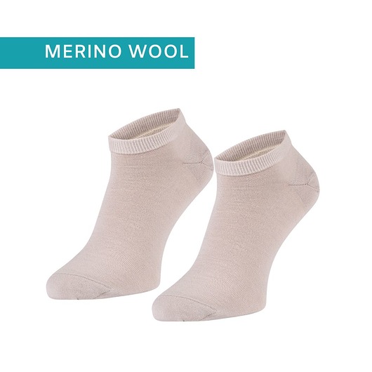 skarpetki damskie Beżowe stopki z merino wool