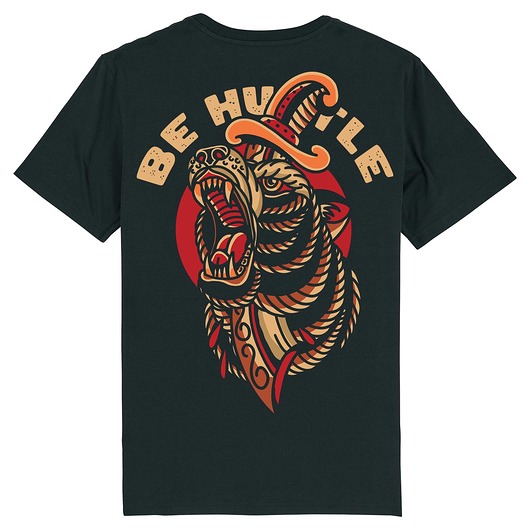 Koszulka czarna męska - unisex - Trad Bear BeHustle Apparel