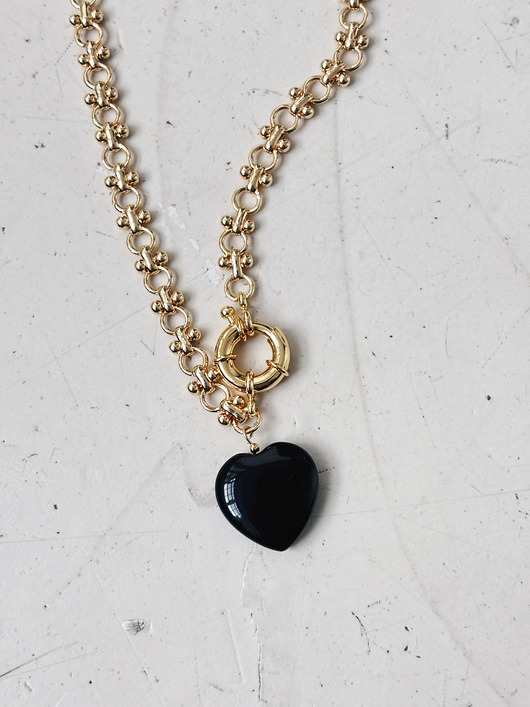 złote naszyjniki Naszyjnik łańcuszek Agat Czarny