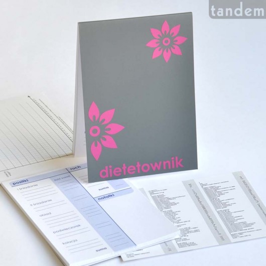 dietetownik - ciemno-szary z różowym ornamentem tandem