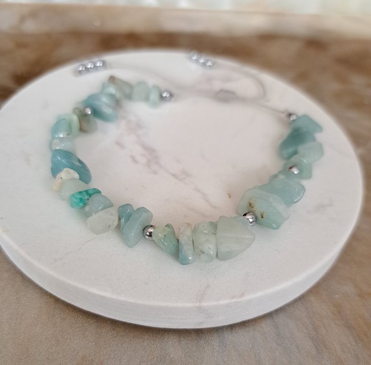 bransoletki na sznurku Bransoletka z amazonitem- sukces- amulet