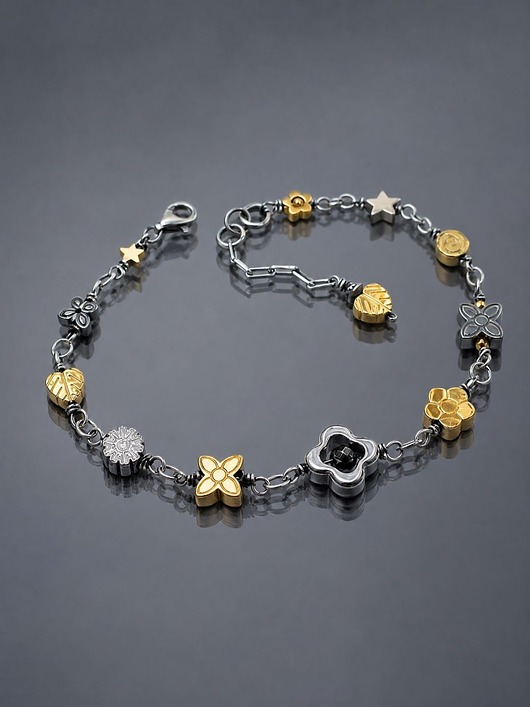 bransoletki srebrne Colours mix vol. 11/silver & gold/ - bransoletka