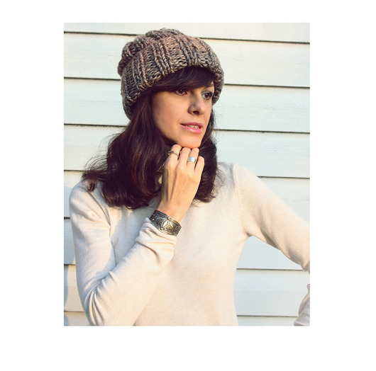 Czapka beanie z wełną melanż Mademoiselle Patrini