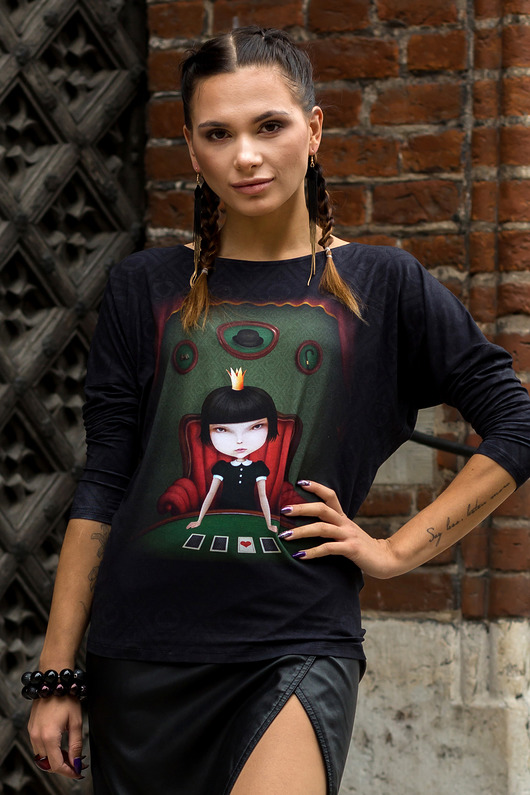 Poker girl bluzka z nadrukiem UNICORNO