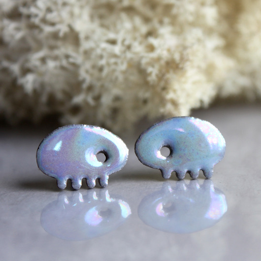 kolczyki ceramiczne ROBAKI /stal chirurgiczna/