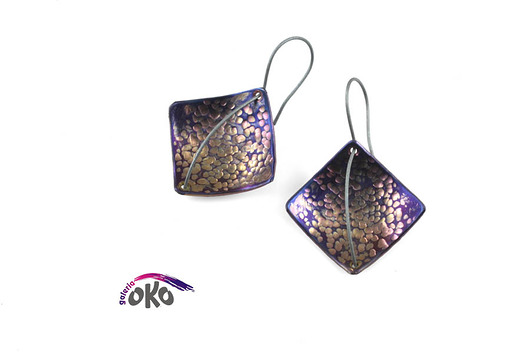 kolczyki - inne Tytanowe romby