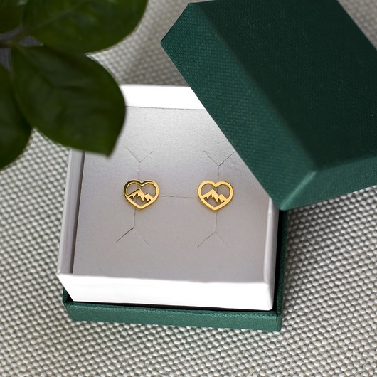kolczyki pozłacane Pozłacane kolczyki górskie serca