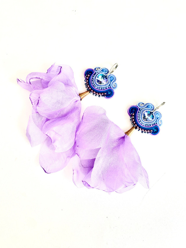 kolczyki soutache Sutaszowe kolczyki MALTA violet