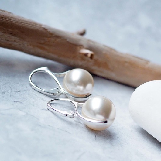 kolczyki srebrne SREBRNE KOLCZYKI Z perłami Swarovskiego