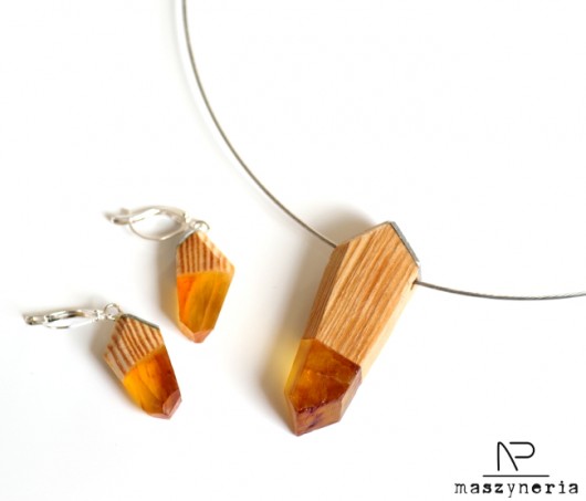 Wood&Amber Komplet Geometryczny Sosna Maszyneria