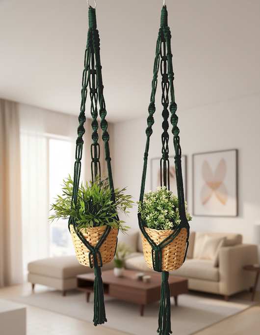 kwietniki Kwietniki makrama 2 szt. butelkowa zieleń