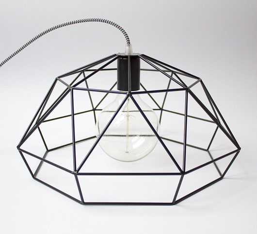 Geometryczna lampa wisząca czarna hexal design