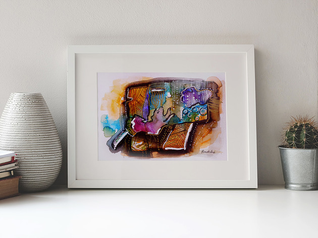 Za oknem - akwarela 24x16 cm unikat Katarzyna Radzka