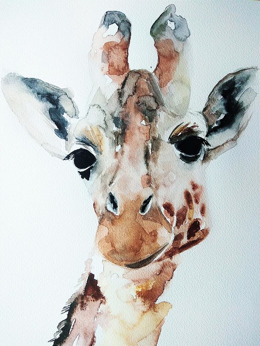 Akwarela żyrafa Wiktoria Borys Art