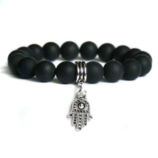 matowy black stone & hamsa kaktusia