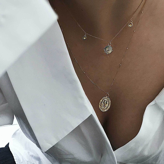  Naszyjnik medalik "róża" - srebro 925pozłacane Coccola JEWELLERY