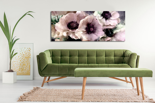 obrazy Obraz na płótnie KWIATY ANEMONY- 147x60cm