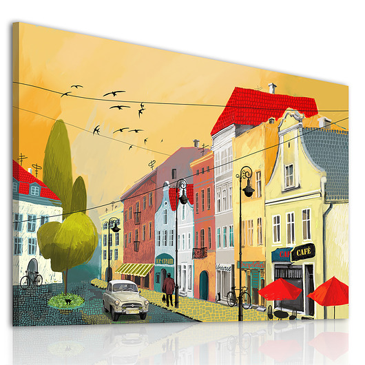 obrazy i plakaty do pokoju dziecięcego OBRAZ NA PŁÓTNIE - 100x70cm KOLOROWE KAMIENICZKI