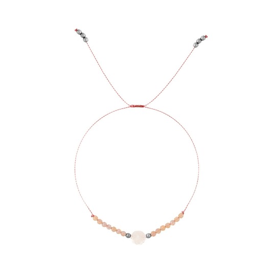 bransoletki - inne Pastelowa bransoletka miłości na jedwabnej nici - Delicate Pink - Srebrne